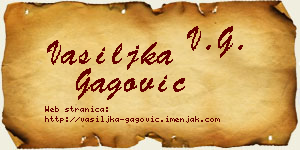 Vasiljka Gagović vizit kartica